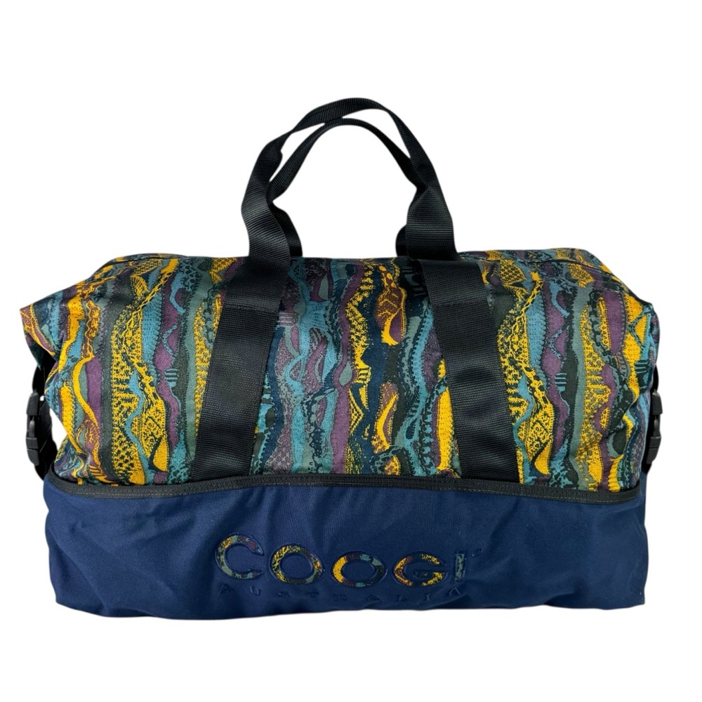 COOGI Blue Multi Cotton Boston Duffel Carry On Bag Made in Australia